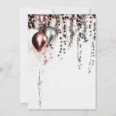 ピンクローズ金ゴールドシルバーバルーン素朴アイビースウィート16 招待状 (裏面)