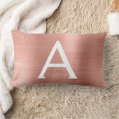 ピンクローズ金ゴールドステンレススチールモノグラム名 ランバークッション (ブランケット)