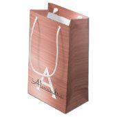 ピンクローズ金ゴールドステンレススチールモノグラム スモールペーパーバッグ (裏面アングル)