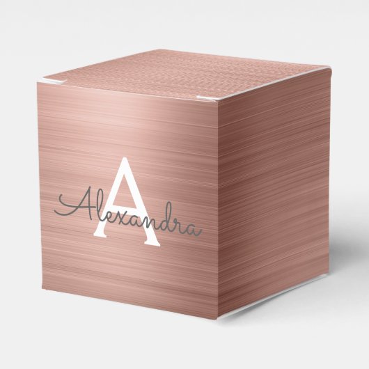 ピンクローズ金ゴールドステンレススチールモノグラム フェイバーボックス (正面サイド)