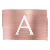 ピンクローズ金ゴールドステンレス鋼の名前と初期 枕カバー (正面)