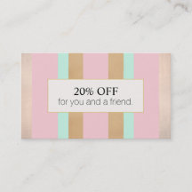 ピンクローズ金ゴールドストライプのサロン紹介割引