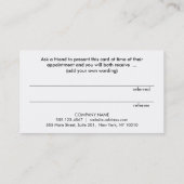 ピンクローズ金ゴールドストライプのサロン紹介割引 紹介カード (裏面)