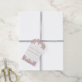 ピンクローズ金ゴールドスノーフレークウィンタースウィート16 ギフトタグ (より糸付き)