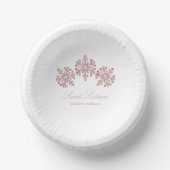 ピンクローズ金ゴールドスノーフレークウィンタースウィート16 ペーパーボウル (正面)