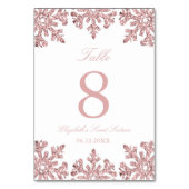 ピンクローズ金ゴールドスノーフレーク冬Sweet sixteen テーブルナンバー (正面)