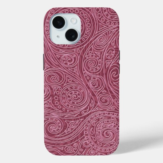 ピンクローズ金ゴールドスパイラルパターン Case-Mate iPhoneケース (裏面)
