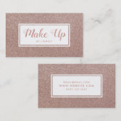 ピンクローズ金ゴールドスパークルグリッターメイクアップアーティスト 名刺 (正面/裏面)