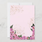 ピンクローズ金ゴールドティアラ&ボールガウンキンセニェラ 招待状 (裏面)