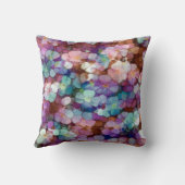 ピンクローズ金ゴールドティール(緑がかった色)モザイクミレフィオリ花 クッション (裏面)