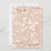 ピンクローズ金ゴールドハートブライダルシャワー招待状 招待状 (裏面)