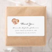 ピンクローズ金ゴールドハートブラシストローク ラベル (インサイチュ)