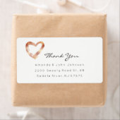 ピンクローズ金ゴールドハート赤面ホワカスタムイトありがとう ラベル (インサイチュ)