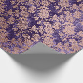ピンクローズ金ゴールドパウダーパープルベルベットバイオレットフローラ ラッピングペーパー (角)