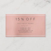 ピンクローズ金ゴールドパウダーホワイト割引美しいサロン 割引カード (裏面)