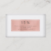 ピンクローズ金ゴールドパウダーホワイト割引美しいサロン 割引カード (正面)