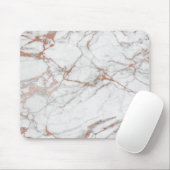 ピンクローズ金ゴールドパウダー金ゴールドホワイトグレーマーブル マウスパッド (マウス)