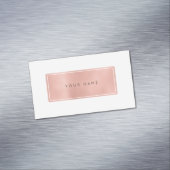 ピンクローズ金ゴールドパウダー金属長方形ロゴ マグネット名刺 (インサイチュ)