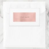 ピンクローズ金ゴールドパウダー金属長方形ロゴ 長方形シール (バッグ)