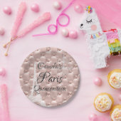 ピンクローズ金ゴールドパリキンセアニラお祝い ペーパープレート (パーティー)