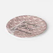 ピンクローズ金ゴールドパリキンセアニラお祝い ペーパープレート (アングル)