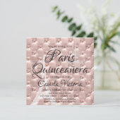 ピンクローズ金ゴールドパリキンセアニラお祝い 招待状 (スタンド正面)