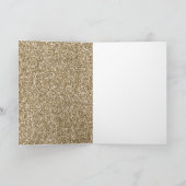 ピンクローズ金ゴールドヒョウ印刷グリッター カード (内部)