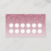 ピンクローズ金ゴールドフェイクグリッターロイヤリティ 名刺 (裏面)