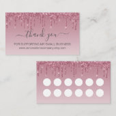 ピンクローズ金ゴールドフェイクグリッターロイヤリティ 名刺 (正面/裏面)