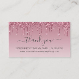 ピンクローズ金ゴールドフェイクグリッターロイヤリティ 名刺