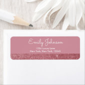 ピンクローズ金ゴールドフェイクグリッター住所 シール (インサイチュ)