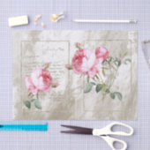 ピンクローズ金ゴールドフランスのフレームスクリ絵を描プト 薄葉紙 (クラフト)