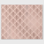ピンクローズ金ゴールドフローラ王室のダマスクスキニーパウダー1 ラッピングペーパー (フラット)