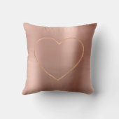 ピンクローズ金ゴールドブラシハートスチールメタリック クッション (裏面)