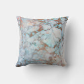 ピンクローズ金ゴールドブラシパウダーブルー海マーブル クッション (裏面)