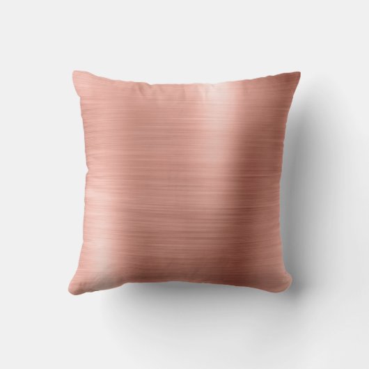 ピンクローズ金ゴールドブラシ仕上げ金属モノグラム名 クッション (裏面)