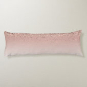 ピンクローズ金ゴールドブラシ仕上げ金属モノグラム名 ボディピロー (裏面)