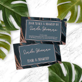 ピンクローズ金ゴールドブラックグレーマーブルアゲートアートパターン 名刺