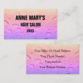 ピンクローズ金ゴールドヘアサロンガーリー水滴アート類 名刺 (正面/裏面)