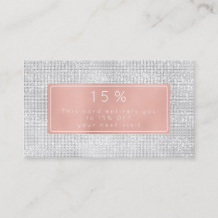 ピンクローズ金ゴールドホワイトシルバーディスカウント美しいサロン 割引カード