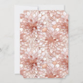 ピンクローズ金ゴールドホワイトフローラベビーシャワー 招待状 (裏面)