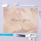 ピンクローズ金ゴールドマーブルメタルシルクサンキューネーム 薄葉紙 (クラフト)