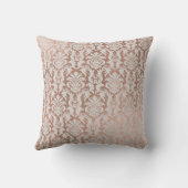 ピンクローズ金ゴールドメタリックダマスグ王室のレー クッション (裏面)