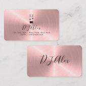 ピンクローズ金ゴールドメタリックフェイクDJ 名刺 (正面/裏面)