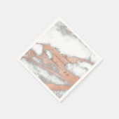 ピンクローズ金ゴールドメタリック赤面マーブル結婚ズ スタンダードカクテルナプキン (角)