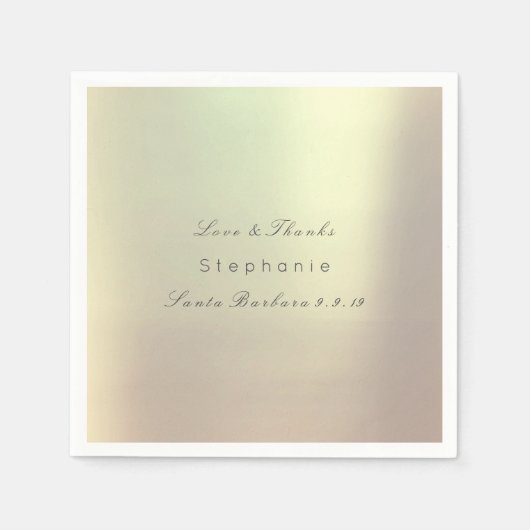 ピンクローズ金ゴールドメタリック赤面結婚ズ スタンダードカクテルナプキン (正面)