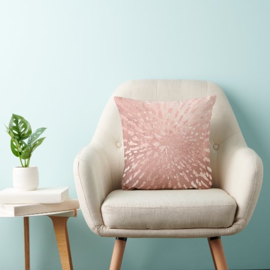 ピンクローズ金ゴールドメタル赤面金ゴールドグレーストライプシャイン クッション (椅子)