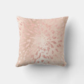 ピンクローズ金ゴールドメタル赤面金ゴールドグレー抽象芸術 クッション (裏面)