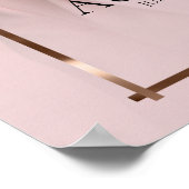 ピンクローズ金ゴールドメモリアルポスター ポスター (角)