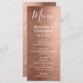 ピンクローズ金ゴールドモダンとエレガントなウェディングメニュー メニュー (正面/裏面)